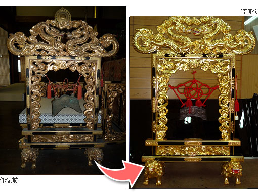 寺院・仏具の修復事例集/登高座一式の事例写真3