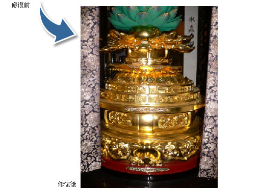 寺院・仏具の修復事例集/御台座の事例写真(修復後)