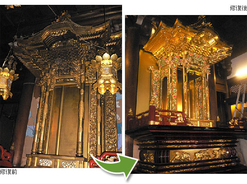 寺院・仏具の修復事例集／御宮殿の事例写真１